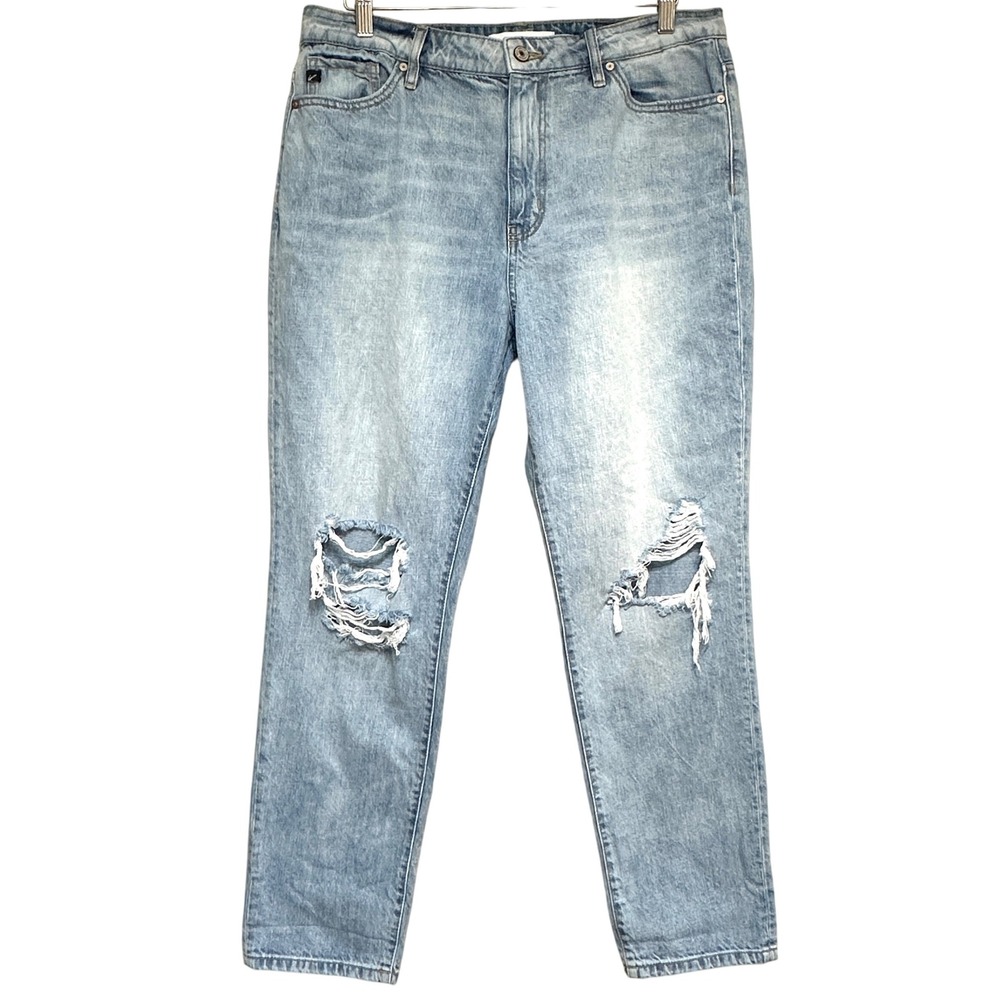 KanCan Estilo Wide Leg Jeans‎ Womens 11/32 Blue Denim Baggy Distressed High Rise
